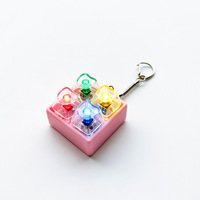 Clavier mécanique en silicone avec logo personnalisé, base de bouton 2x2 DIY, porte-clés anti-stress, testeur de commutateur, cadeau promotionnel