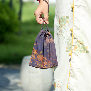 Chinese Style Handmade Satin Coin Purse <b>Mini</b> Wrist Strap Women's Bag Jewelry Cosmetic Storage <b>Pouch</b> - Product Image 1