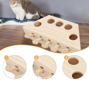 Gioco Interattivo in Legno per Gatti con Topolini Pop-up e Leve a Forma di Zampa, Stile Whack a Mole per Divertimento e Alleviamento della Noia - Product Image 2