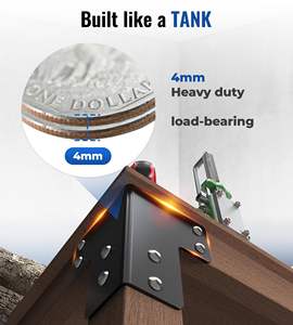 Soporte Triangular de Acero al Carbono de Alta Resistencia con Recubrimiento en Polvo Negro/Blanco para Pérgola, Valla, Poste de Madera, Conexión de Estructura Tubular para Exteriores - Product Image 4