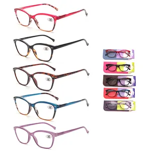 Fashion women's Colored frame hot pink reading glasses