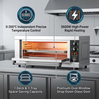 Nouveau Four à Sole Électrique Premium 1 Plateau 1 Bac Haute Productivité Contrôle Précis de la Température en Acier Inoxydable pour Pizza et Pain