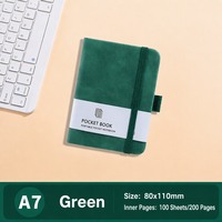 A5 Grünes Hardcover-Notizbuch mit Gummiband, Karierte Innenseiten, Anpassbares Tagebuch-Planer für Büro und Schule