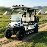 Voiturette de golf électrique robuste pour 4 passagers avec revêtement de couleur personnalisé et porte-bagages supplémentaire haute résistance