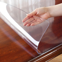 Housse de table transparente givrée de 1,5 mm, protège-table en plastique, tapis de bureau en PVC, nappe imperméable pour cuisine, salle à manger