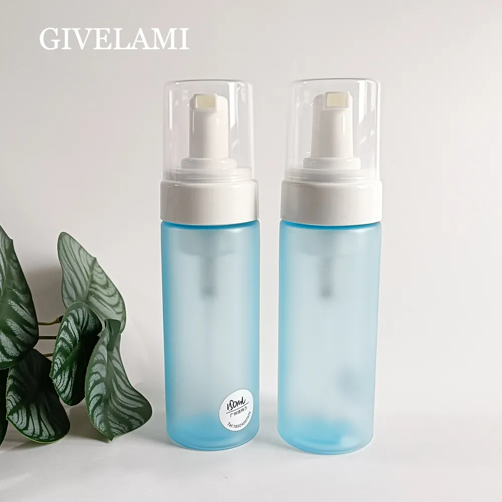 Hot Bán 150Ml Frosted Màu Xanh PET Nhựa Foam Bơm Chai Bọt Xà Phòng Dispenser Chai Bơm Mỹ Phẩm Sữa Rửa Mặt