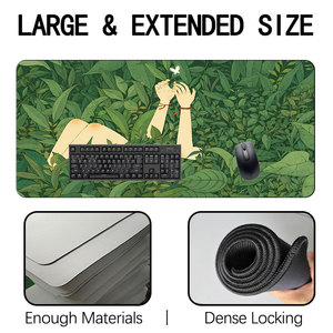 Màu xanh lá cây thực vật chuột và bàn phím pad chuột lớn Pad tùy chỉnh phụ kiện máy tính bán buôn văn phòng bàn pad chơi Mat - Product Image 5