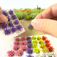 Matériel de décoration DIY pour mini-landscape, base de table de sable, 28 pièces de touffes de fleurs rondes de 8 mm, échelles HO et N