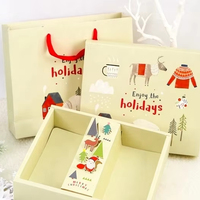 Boîte cadeau de Noël personnalisée avec sac en papier assorti, boîte d'emballage pour biscuits et gâteaux de Noël