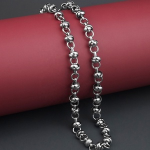 Collar de Acero Inoxidable y Titanio Personalizado al por Mayor, Cadena Tipo Gargantilla, Diseño de Nudos Hecho a Mano, Gran Venta - Product Image 3