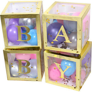 Rigida pieghevole in lamina d'oro palloncino scatola di carta trasparente finestra vantaggio UV campione gratuito di favore trasparente Baby Shower Shipping - Product Image 4