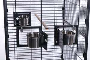 2025 <span class=keywords><strong>aviario</strong></span> esquinero de lujo para loros al por mayor: jaula grande de hierro forjado con bandeja extraíble para Guacamayos, cacatúas y pájaros exóticos - Product Image 3