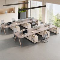 Poste de travail de bureau moderne en bois de qualité supérieure avec bureau d'enseignant et 4 chaises - Extensible et convertible