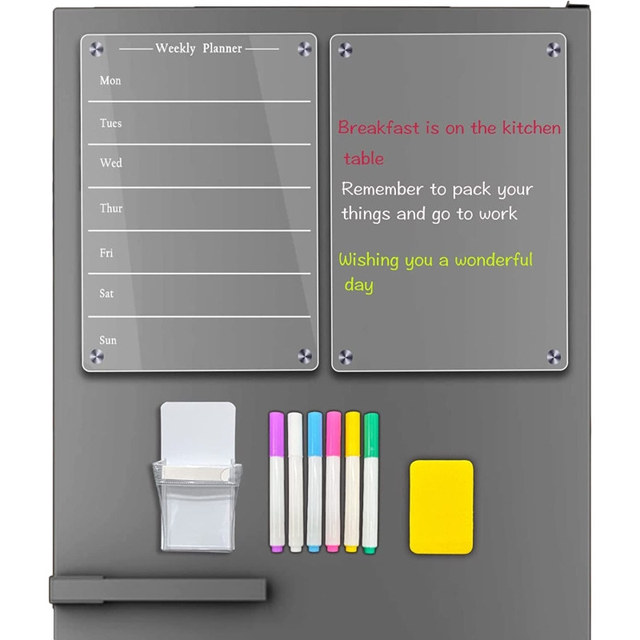 Good Quality Customized Acrylic Dry Erase Board Magnetic Message Calendar Writing Board