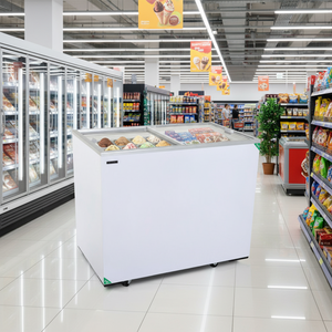 Congelador Horizontal Comercial Klimasan 303 L con 2 Puertas de Vidrio, Refrigerador para Helados, Conservador de Alimentos, Enfriamiento por Aire, Blanco - Product Image 3