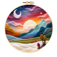 Kit de Bricolage en Feutre de Laine ChangxuTextile, Peinture Décorative Temu, Ornement Artistique Anti-Stress à Piquer, Style Loisirs à Domicile