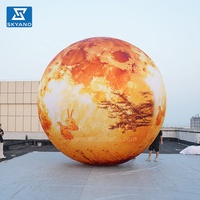 Grande planète gonflable dorée de haute qualité/ballon de lune gonflable/ballon de lune de fête lumineuse pour la décoration publicitaire