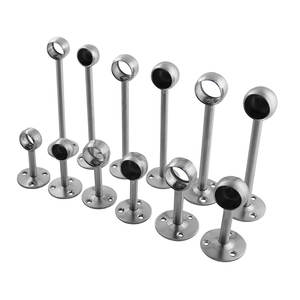 Support de tube en acier pour tringle à vêtements, tringle à rideaux, <span class=keywords><strong>fixation</strong></span> au plafond, pinces de support fixes, 20/22/25 mm - Product Image 1