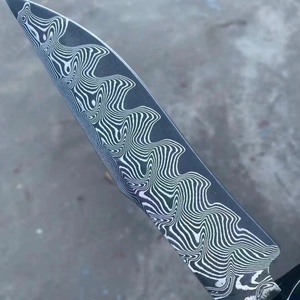 มีด Bowie แบบปรับแต่งได้สำหรับการต่อสู้  มีดคุณภาพสูงทำจากเหล็กกล้าไร้สนิม  ใบมีดแบบ Fixed Blade  ด้ามไม้ DIY  มีดพกพาสำหรับใช้งานกลางแจ้ง พร้อมปลอกมีด - Product Image 3