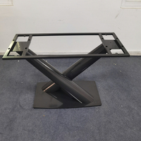 Pied de table araignée noir en acier inoxydable moderne avec revêtement PVD pour tables à manger, tables basses, bars à domicile et hôtels (OEM)