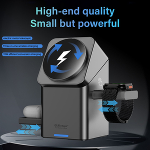 R28 XW-10 15W QC3.0 Fast Charging 3-in-1 Desktop Wireless <strong>Charger</strong> Type-C Port Self-Spinning Strong Magnetic for Earphones Smart - Product Image 2