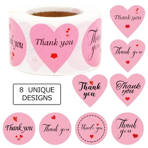 Etichette adesive con stampa personalizzata In rotolo soffitto decorativo grazie rotolo di <span class=keywords><strong>adesivi</strong></span> per regali di natale festa di nozze - Product Image 3