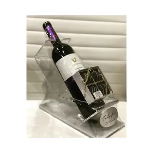 क्लियर ऐक्रेलिक ल्यूसाइट वाइन शैम्पेन बोतल धारक पोर्टेबल थोक ऐक्रेलिक वाइन कप धारक शैम्पेन ग्लास धारक