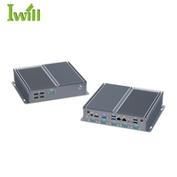 Mini PC de bureau industriel sans ventilateur J3710 Quad-Core 2 RJ45 LAN VGA HD Double écran Stock disponible