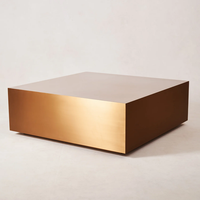 Table basse carrée moderne de luxe en acier inoxydable sur mesure pour salon