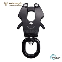 Clip de fixation auto-bloquant noir pour animaux de compagnie, type grenouille, pour ceintures, colliers, boucles et crochets, maillon de connexion