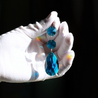 Prismes de lustre en verre cristal en forme de goutte de 38 mm, ornement de bijoux DIY, pendentif de lampe d'éclairage GOLDENHAITAI