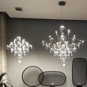 Lustre en cristal toile d'araignée-LED et gouttelettes délicates pour l'éclairage de déclaration de foyer de luxe - Product Image 2