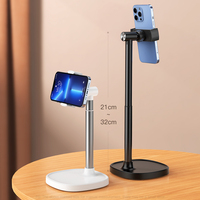Support de téléphone portable en alliage d'aluminium OULAIKE X66, support de bureau réglable en hauteur et en angle, rotation à 360 degrés, fixation manuelle par clip