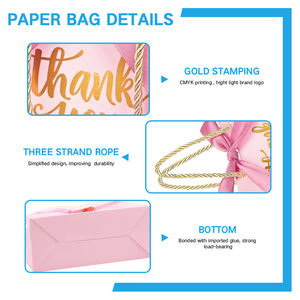 Tas Kertas Hadiah Mewah Grosir Kustom untuk Perhiasan Kosmetik Kemasan Pita Tas Kertas Dengan Pegangan - Product Image 3