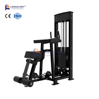 LONGGLORY Appareil de musculation professionnel en acier robuste à charges guidées pour l'entraînement des muscles de la cuisse, machine à flexions aux genoux debout