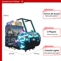 Bornes d'arcade de jeu de tir VR Alpha Ops VR Strike Metal avec écran LCD 4K de 75 pouces et pistolets lumineux
