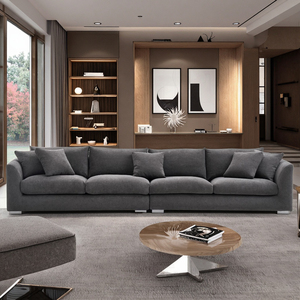 Juego de sofá de microfibra de diseñador italiano minimalista nórdico para sala de estar, cama de esquina reclinable Modular con madera para hoteles - Product Image 1