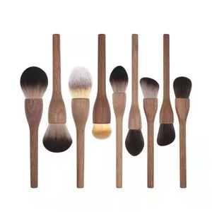 Ulikeke Walnut Handle Brushes Make up Private Label Vegan High Quality Professional Large Powder Foundation Single Makeup Brush - Product Image 1