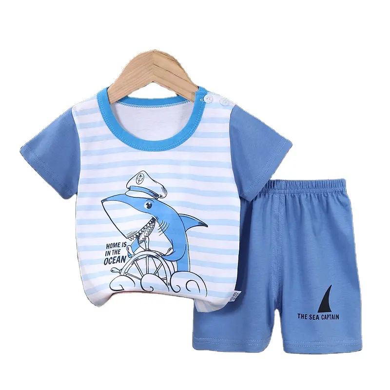 男の子と女の子のための夏の半袖セット子供服かわいい服