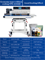 Machine de scellage à bande continue semi-automatique 210AD à entraînement par engrenages avec impression par ruban de toner pour sachets, sacs et films métallisés