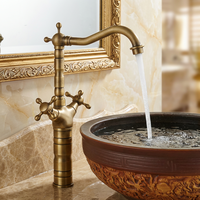 Robinet de lavabo antique en laiton massif, mitigeur mural pour salle de bain, chaud/froid, avec poignée ou pour douche