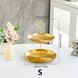 ถาดผลไม้สแตนเลสสีทอง 2 ชั้น สำหรับเสิร์ฟ<span class=keywords><strong>คั</strong></span><span class=keywords><strong>พ</strong></span><span class=keywords><strong>เค้ก</strong></span>และตกแต่งงานปาร์ตี้ - Product Image 4