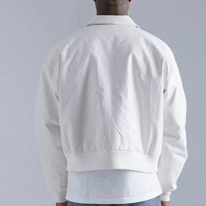 <span class=keywords><strong>Blouson</strong></span> d'Hiver de Type Collège Letterman Gaufré Personnalisé pour Hommes en Cuir Véritable de Haute Qualité, Style Hip Hop en Gros - Product Image 3