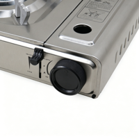 Réchaud à gaz butane portable en acier inoxydable pour le camping, dispositif de protection contre la surpression, design simple pour une utilisation en pique-nique