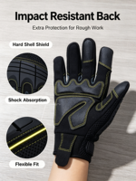 Gants de mécanicien robustes HAIYI OEM avec sangle de poignet réglable, protection UV, conception imperméable à doigts complets pour la construction