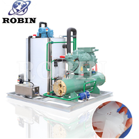 Machine à glace en flocons Robin 12 tonnes par jour, qualité alimentaire SS304, contrôle automatique PLC, refroidissement par air pour la viande et les fruits de mer