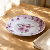 Assiette ronde en mélamine personnalisée Jamie New de 9 pouces avec impression florale pour restaurants et usage domestique
