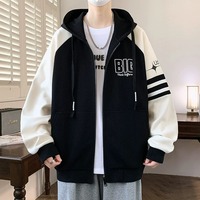 Veste pull unisexe en coton tissé 100 % pour étudiants, collection automne, avec poche, anti-plis et coupe-vent