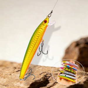 Ensemble <span class=keywords><strong>de</strong></span> leurres <span class=keywords><strong>de</strong></span> pêche, 15 pièces, couleurs mélangées, <span class=keywords><strong>Kit</strong></span> d'appâts Minnow, 10cm, 8.8g, leurres artificiels durs pour la pêche en eau douce et salée - Product Image 4