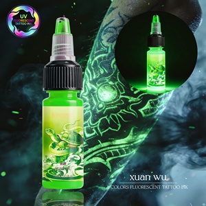 Encre de tatouage UV en gros, 15 ml, 8 couleurs, pigment fluorescent temporaire pour aérographe, pour l'art corporel, approvisionnement en vrac - Product Image 1